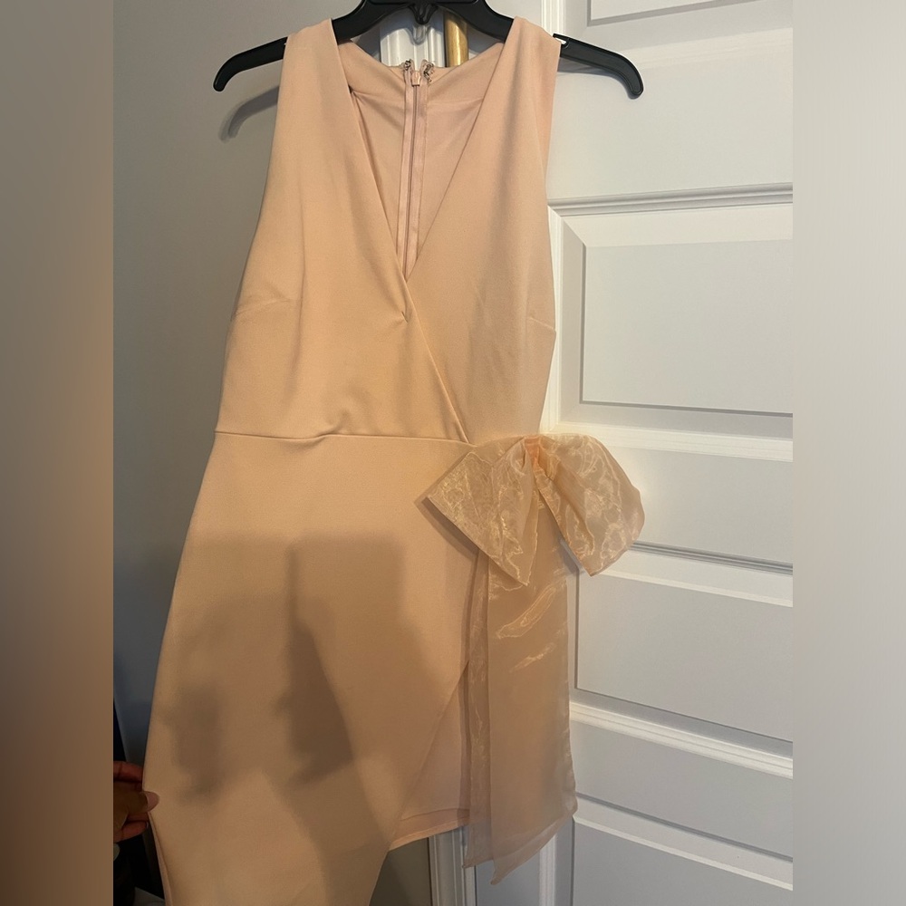 ASOS blush pink dress with bow